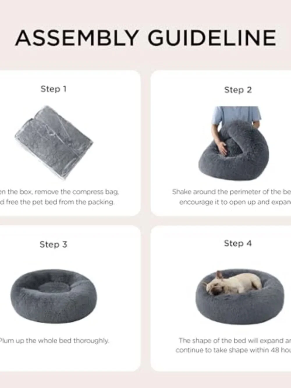 New Calming Dog Bed for Medium Dogs - Donut Washable Medium Pet Bed, 30 inches